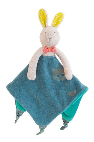  mademoiselle et rimbambelle plat lapin bleu noeud rose 